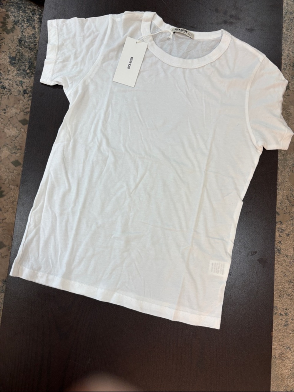 NWT Buck Mason White Pima Slim Crew Small Retail $48